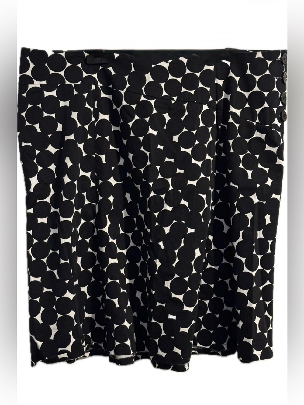 Lane Bryant Black White Polka Dot Asymmetric Button Skirt Plus Size 20